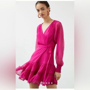 Anthropologie Pink Wrap Dress